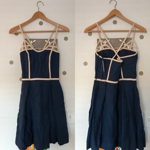 Jessica Simpson linen navy blue dress